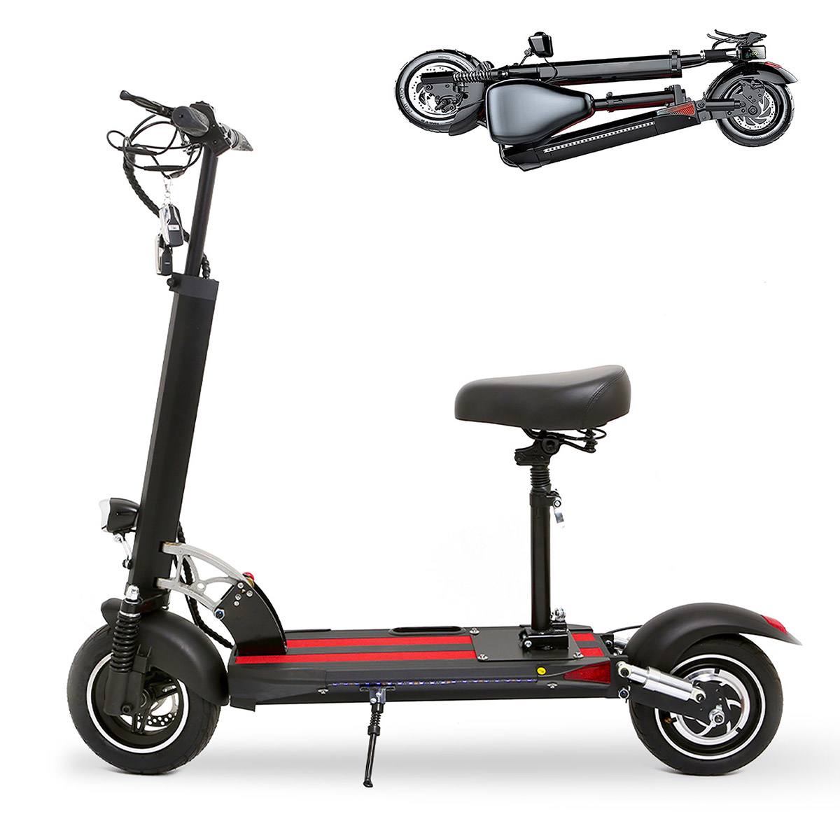Find EU Direct TOODI ES N3 48V 12 5Ah 500W 10in Folding Electric Scooter 120kg Load Range E Scooter w/ Seat for Sale on Gipsybee.com with cryptocurrencies