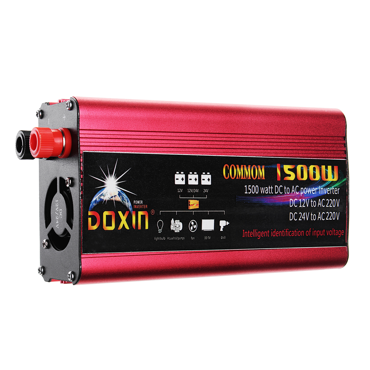 

DOXIN® Power Inverter 3000W Peak Modified Sine Wave Converter DC 12V/24V To AC 220V USB Plug Port