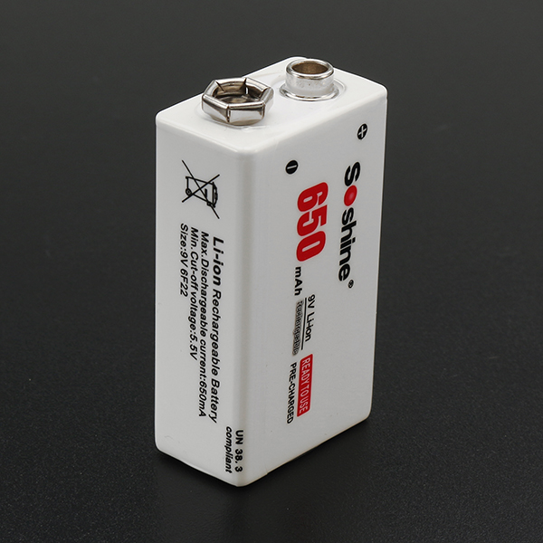 

Soshine 9V 650mAh 7.4V Li-po Rechargeable Battery with Storage Case