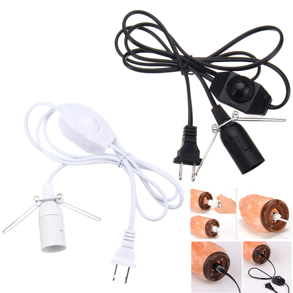 

1.5M E12 Адаптер лампы US Штепсель с переключателем кабельного шнура для гималайской соли Лампа