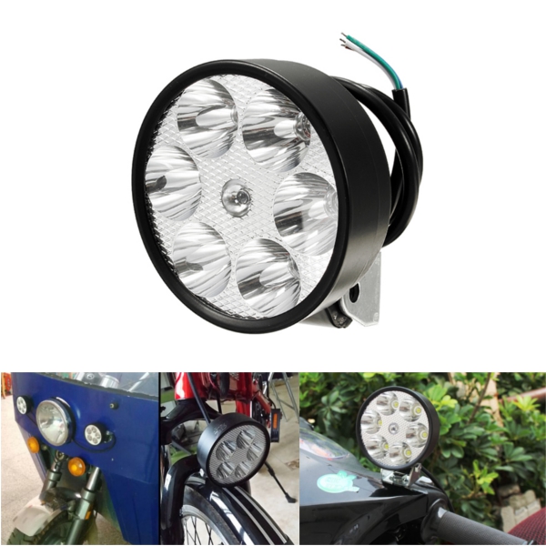 

12V-80V DC 15W LED Headlight Motorcycle Headlamp Rainproof Bicycle Rear View Mirror Handlebar Light