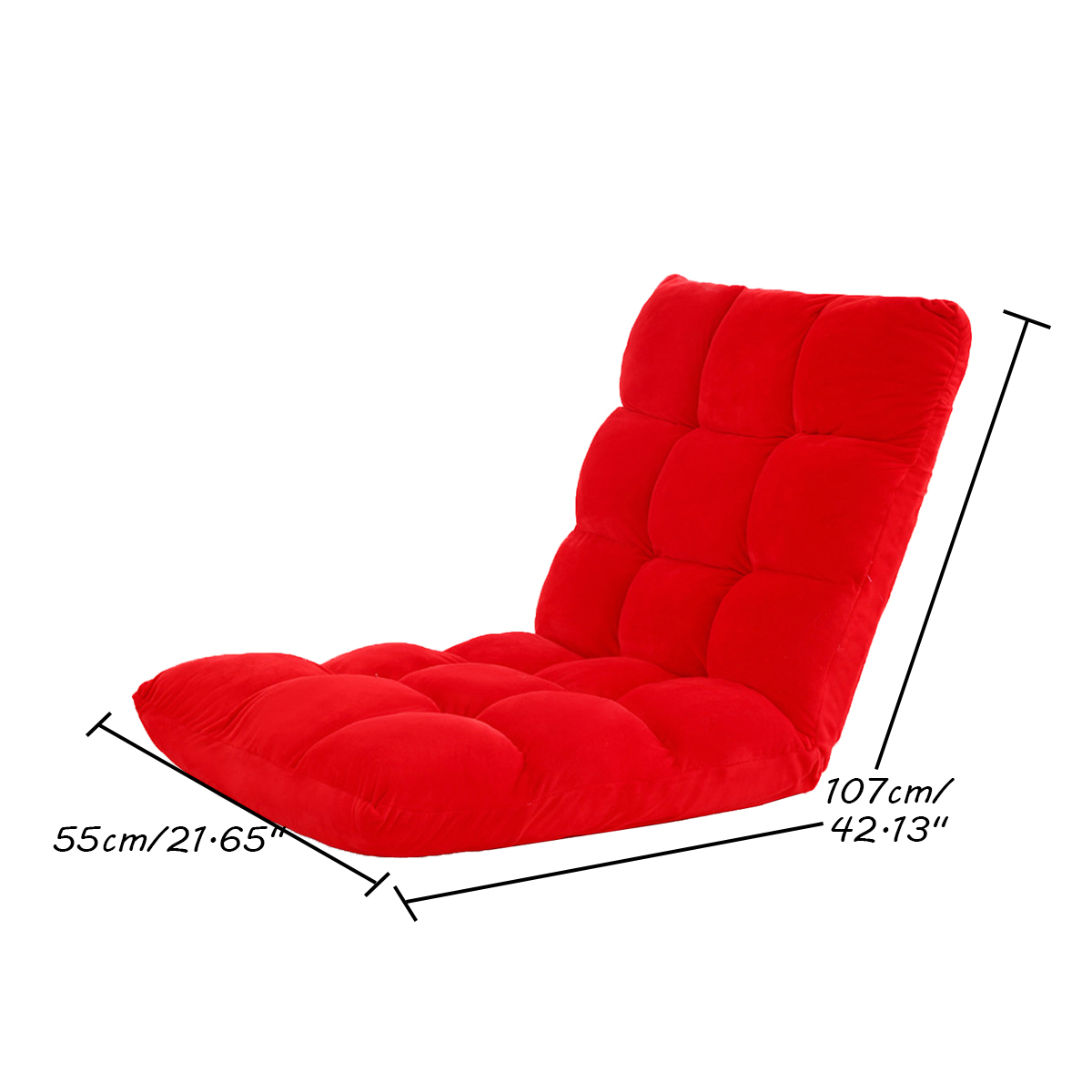 Adjustable Lazy Sofa Cushioned Floor Lounge Chair Living Room Leisure Chaise Chair 58