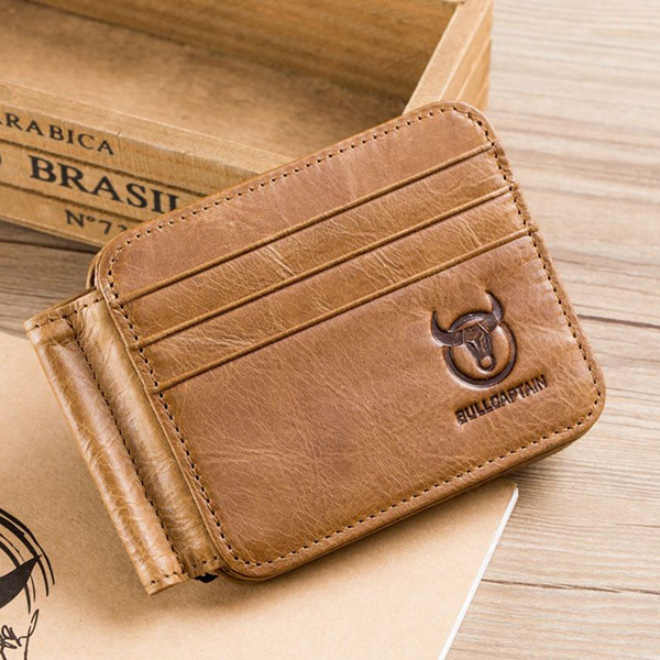 

Bullcaptain Men RFID Antimagnetic Genuine Leather Wallet