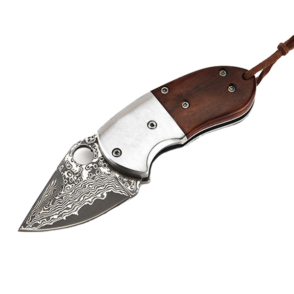 

LAOTIE Damascus Steel Blade Карманный складной нож На открытом воздухе Кемпинг Выживание Инструмент Рыбалка Tyer Инструмент
