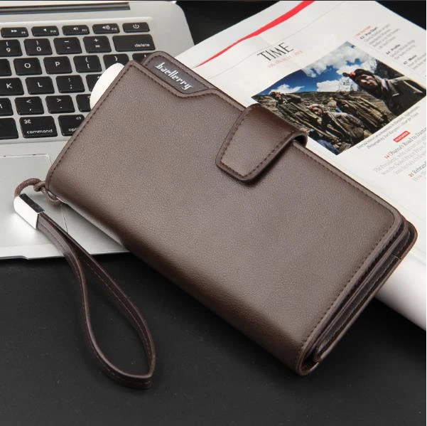 Baellerry Men Business Leather Long Wallet Clutch Purse Bag ID Credit SIM Card Holder For iPhone Samsung