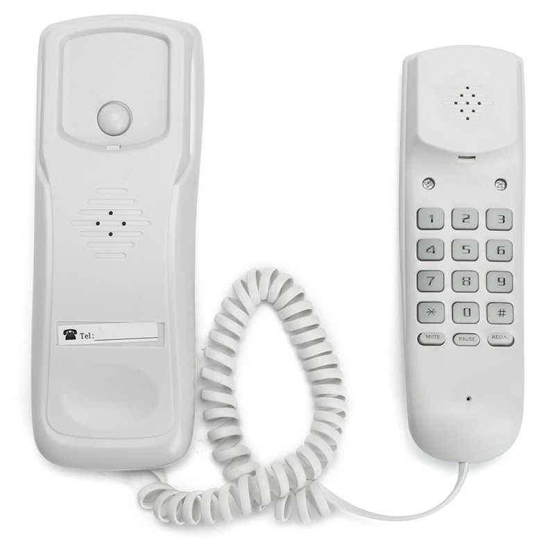 

English Version WHITE Wall Mount Home Corded Phone Telephone Business Home Office Desktop Phone