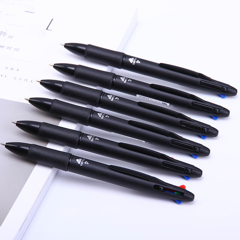 Deli 4 in 1 Colorful Ballpoint Pen 0.7mm Multicolors Press Retractable Ballpoint Pens Multi-Function Pen For School Office—4