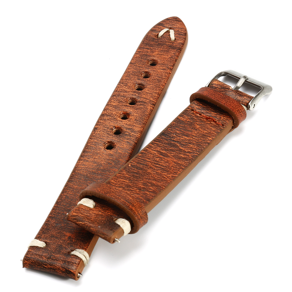 Find Straps Vintage Style Distressed Leather Wome/Men Watch Band Strap with Stitching for Sale on Gipsybee.com with cryptocurrencies