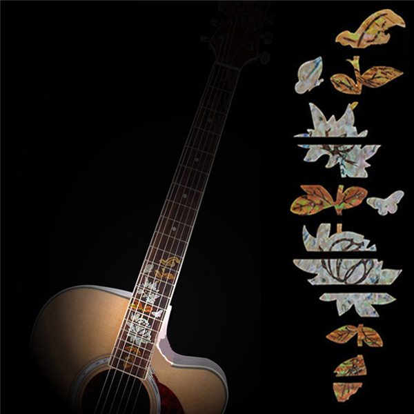 

Бас-гитара инкрустация грифа стикер маркер поделки лада деколи бабочки над цветком