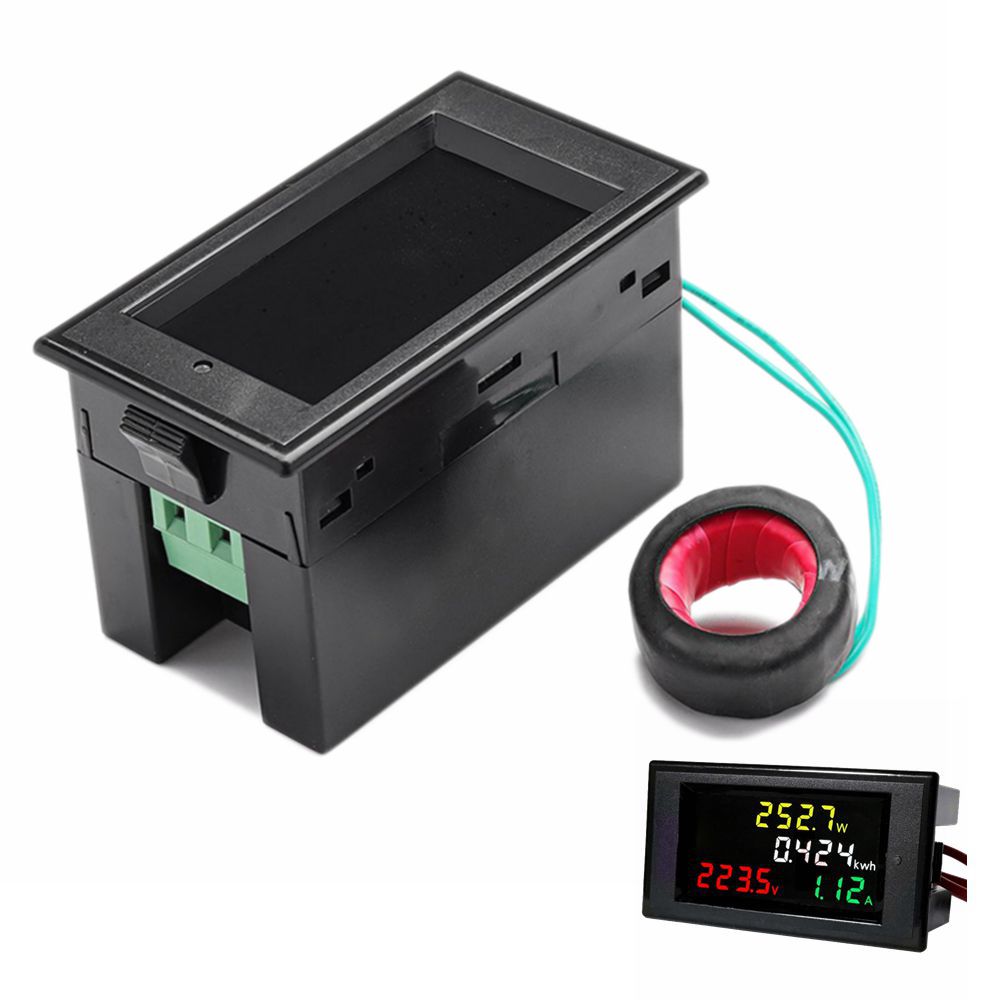 

100A AC 200-450V LED Digital Voltmeter Ammeter Power Energy Voltage Current Meter Charger Tester Detector Monitor