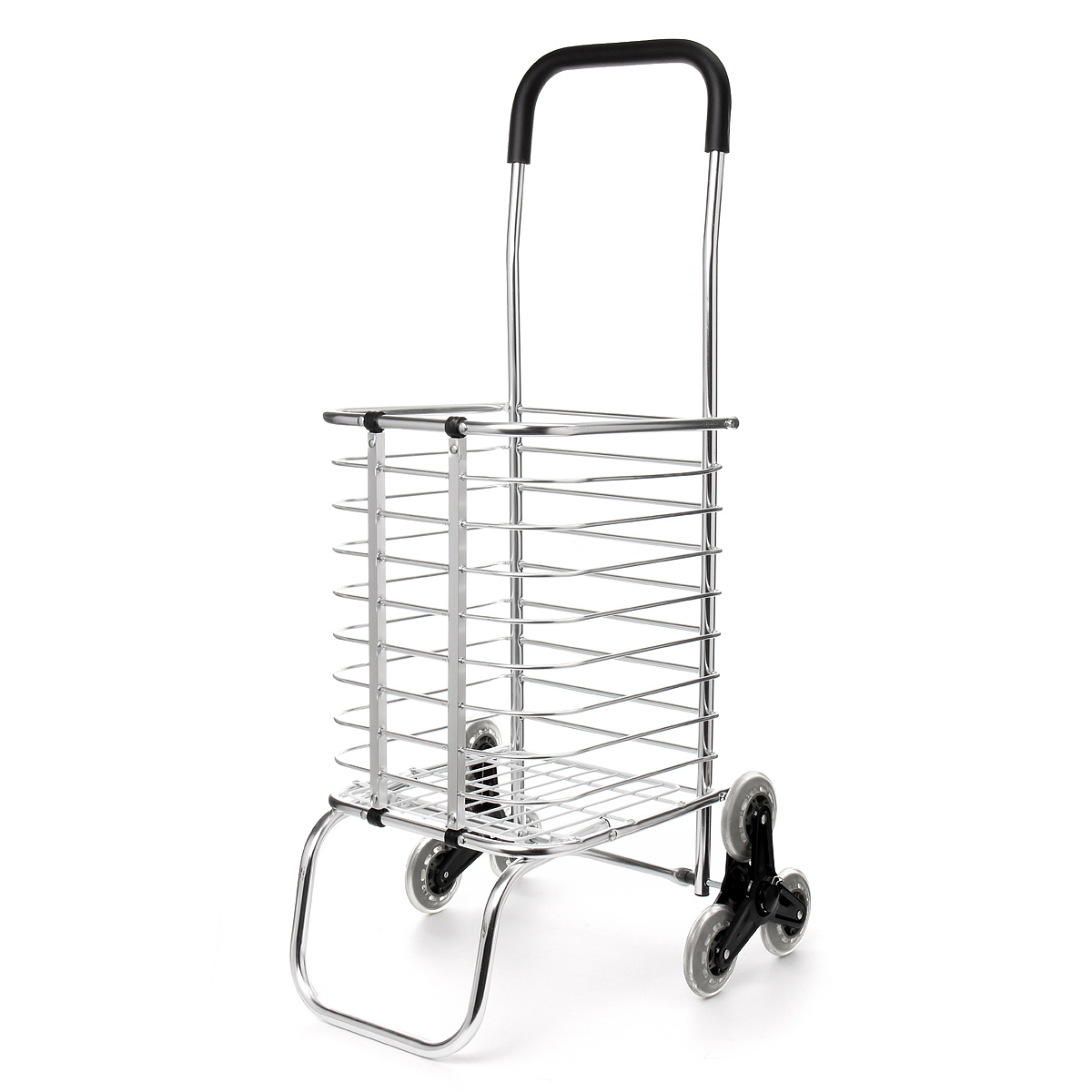 

65kg Stair Climbing Folding Shopping Grocery Basket Cart Luggage Trolley 6 Wheel Trailer