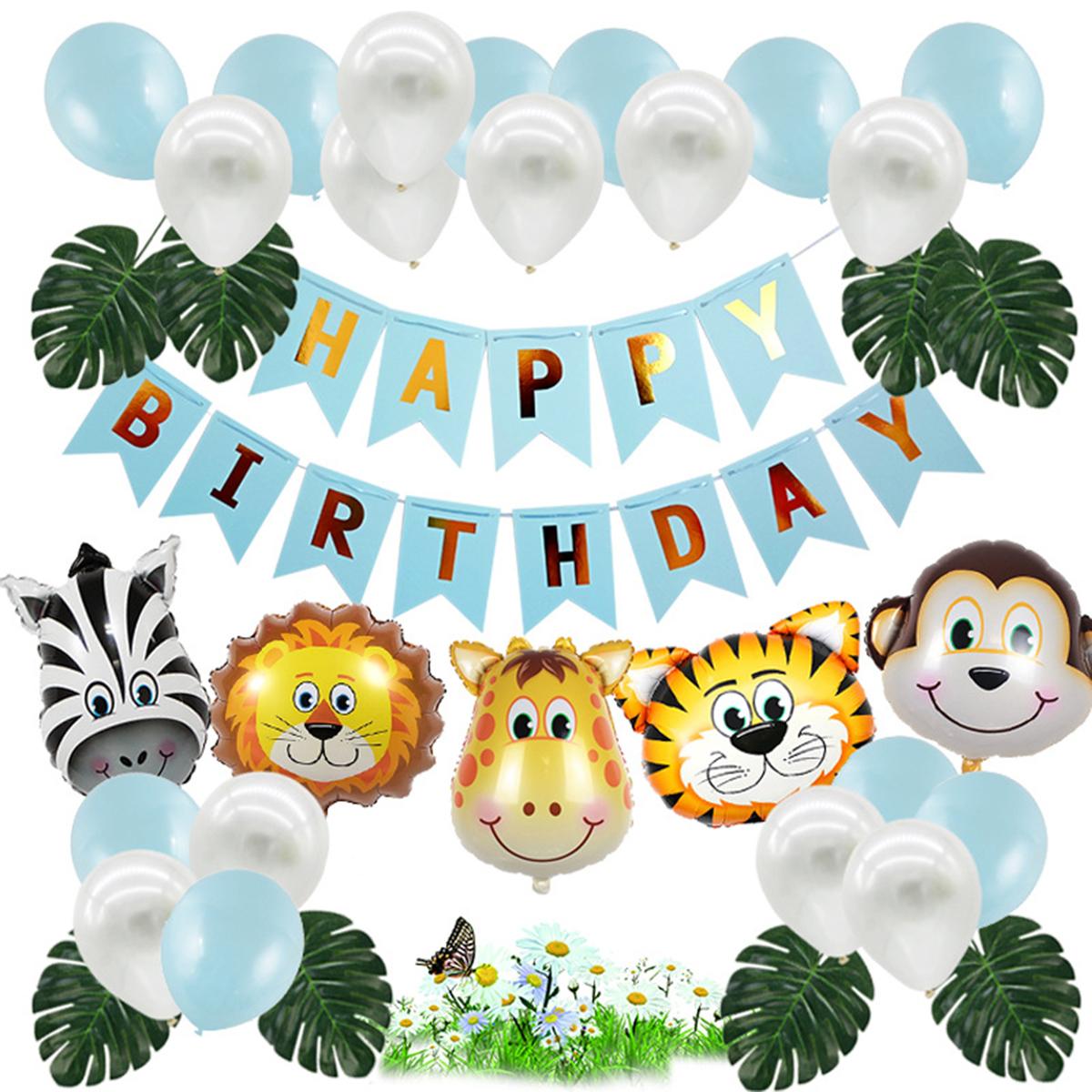 Find 34 PC Baby Birthday Girls Boys HAPPY BIRTHDAY Banner Air Balloon Par for Sale on Gipsybee.com with cryptocurrencies
