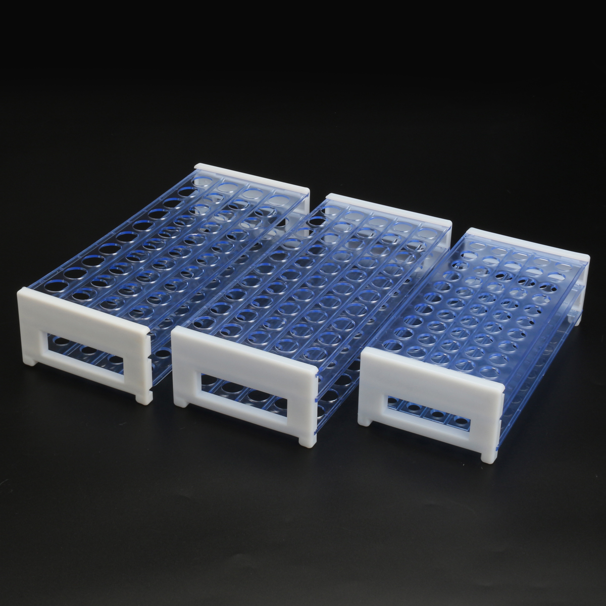 

3 Layers Plastic Lab Test Tube Rack Holder Detachable Centrifuge Tube Stand for 13/16/18mm Tubes 40/50 Holes