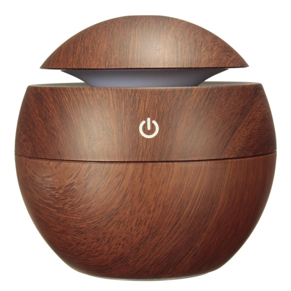 

USB Wooden Ultrasonic Aroma Humidifier Air Essential Oil Diffuser with Color Changing LED Lamp