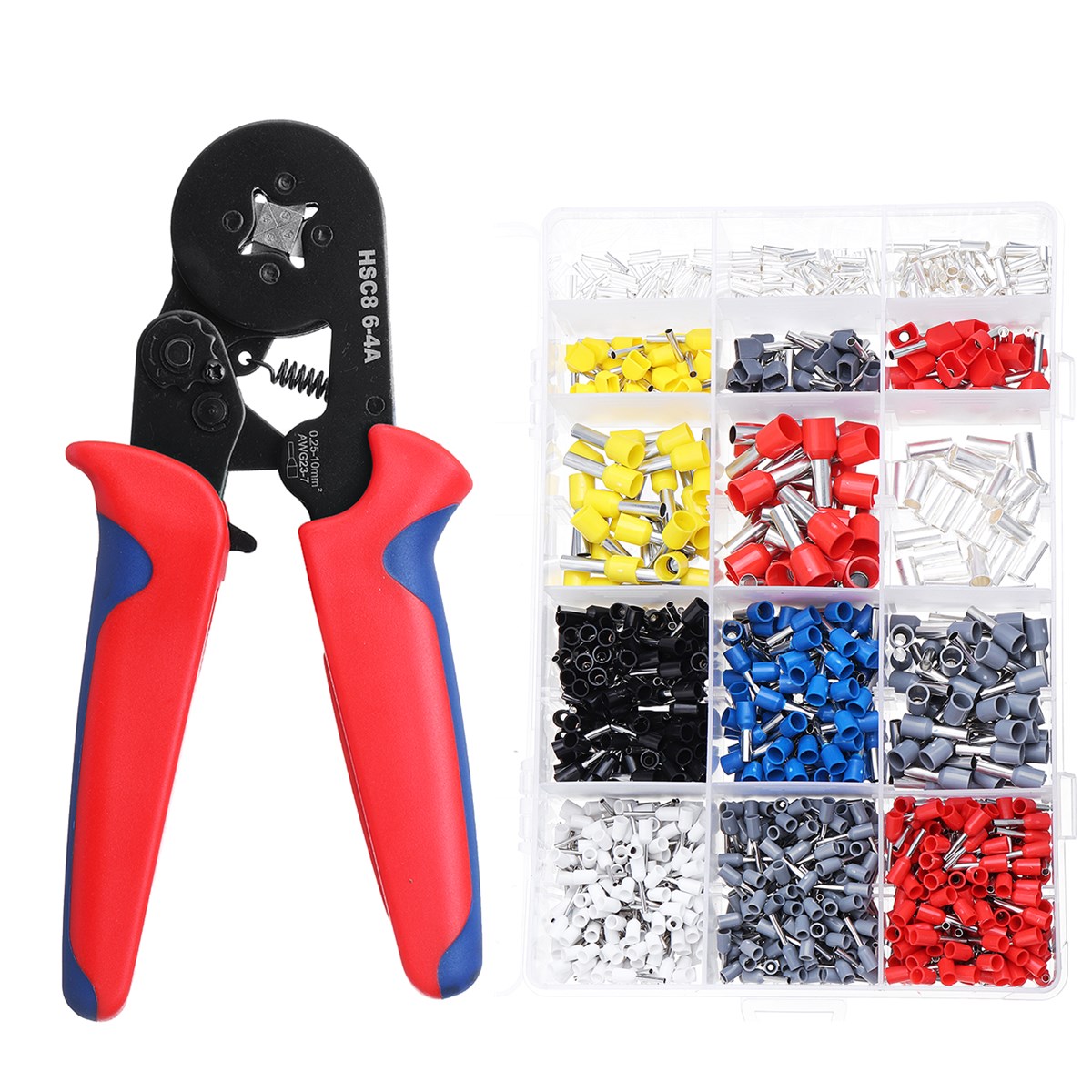 

1640PCS Connector Wire Terminal Kit with +6-4A Crimper Pliers Wire Stripper Tool Crimp Terminals