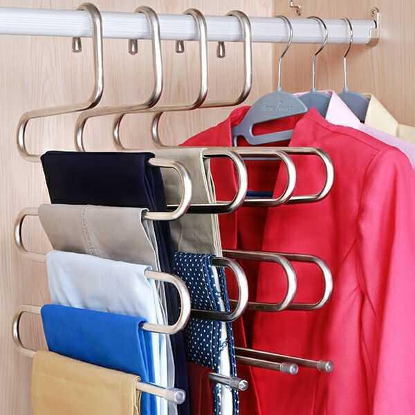 

1Pc Multifunctional Pants Clip Multi-layer Trousers Rack Cloth Hanger Wardrobe Storage Hanging