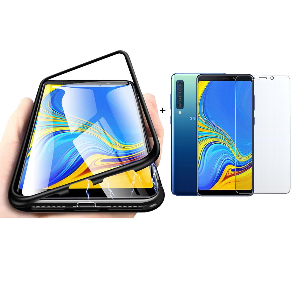 

Bakeey Magnetic Adsorption Aluminum Alloy Tempered Glass Protective Case + 2.5D Tempered Glass Screen Protector For Samsung Galaxy A9 2018