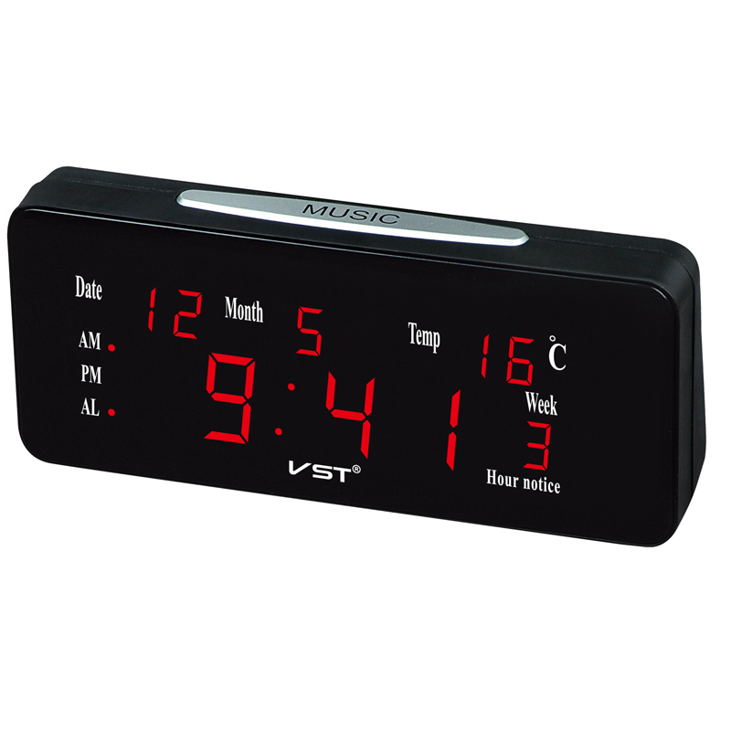 

VST ST-1 12/24 Hours Loud Dual Alarm Clock Automatic Lightness With Large Letters Electronic Temperature Display Desktop Clock