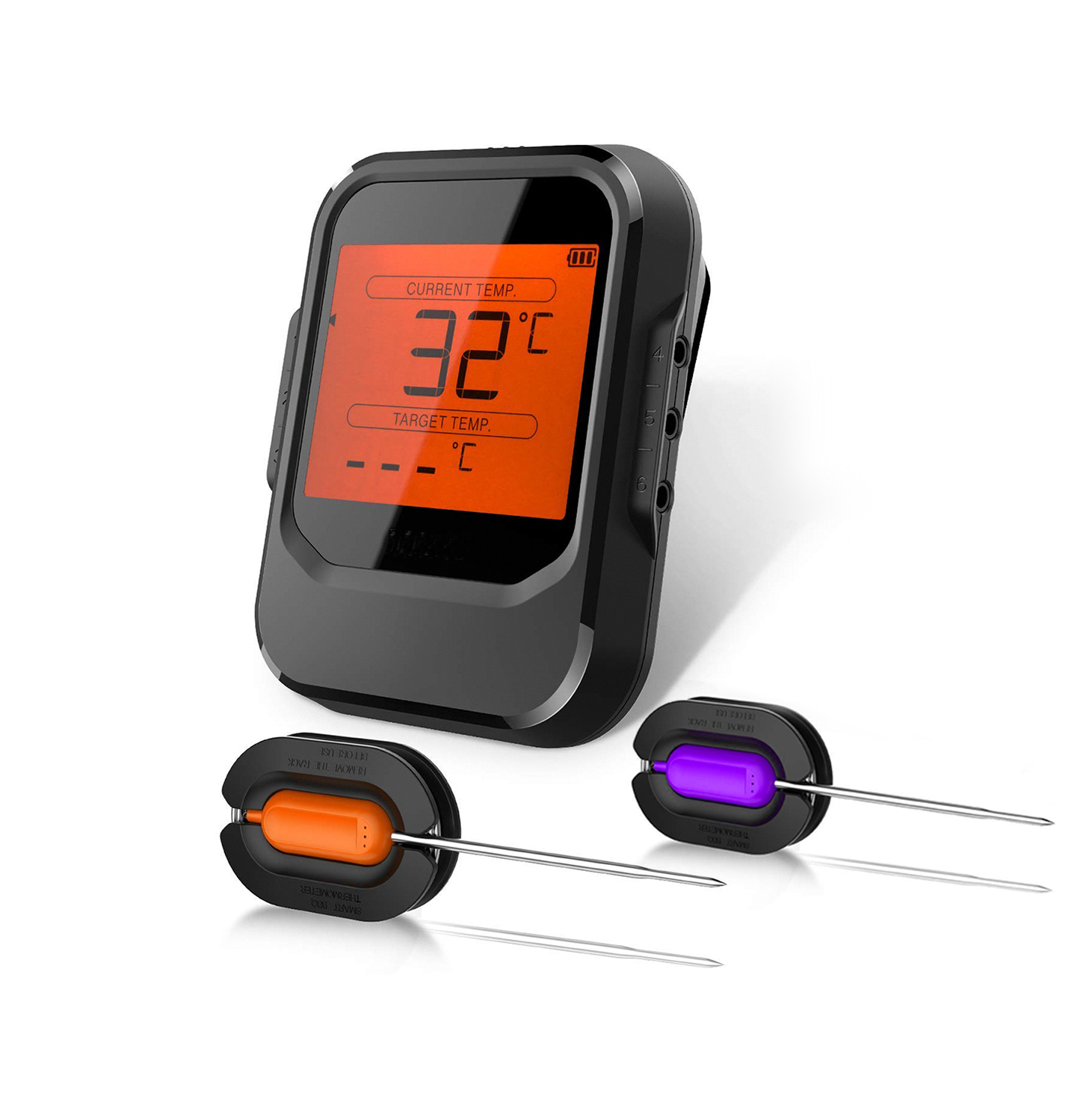 

Wireless Bluetooth BBQ Thermometer Grill Meat Cooking 6 Probes For IOS Android