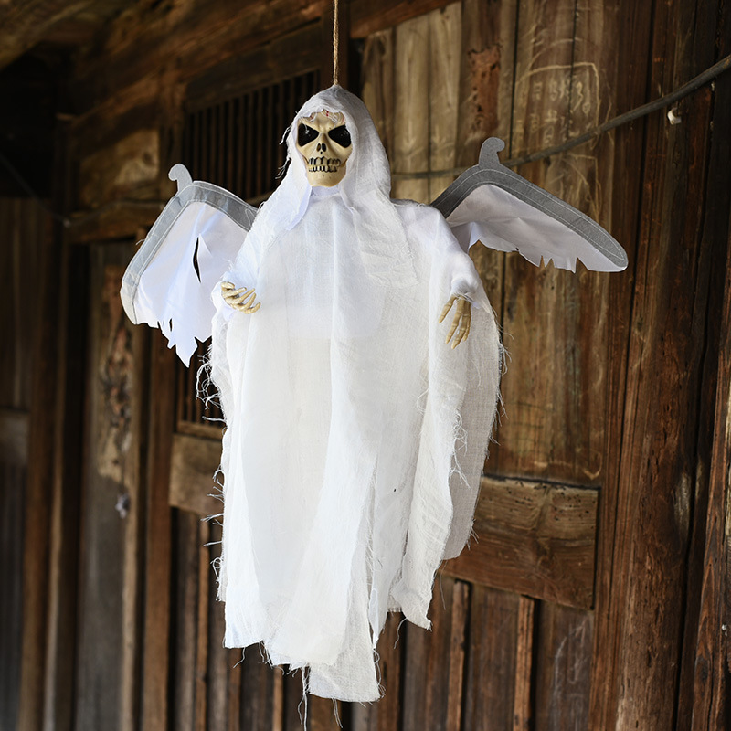 

New Halloween Party Decoration Sound Control Creepy Scary Animated Skeleton Hanging Ghost