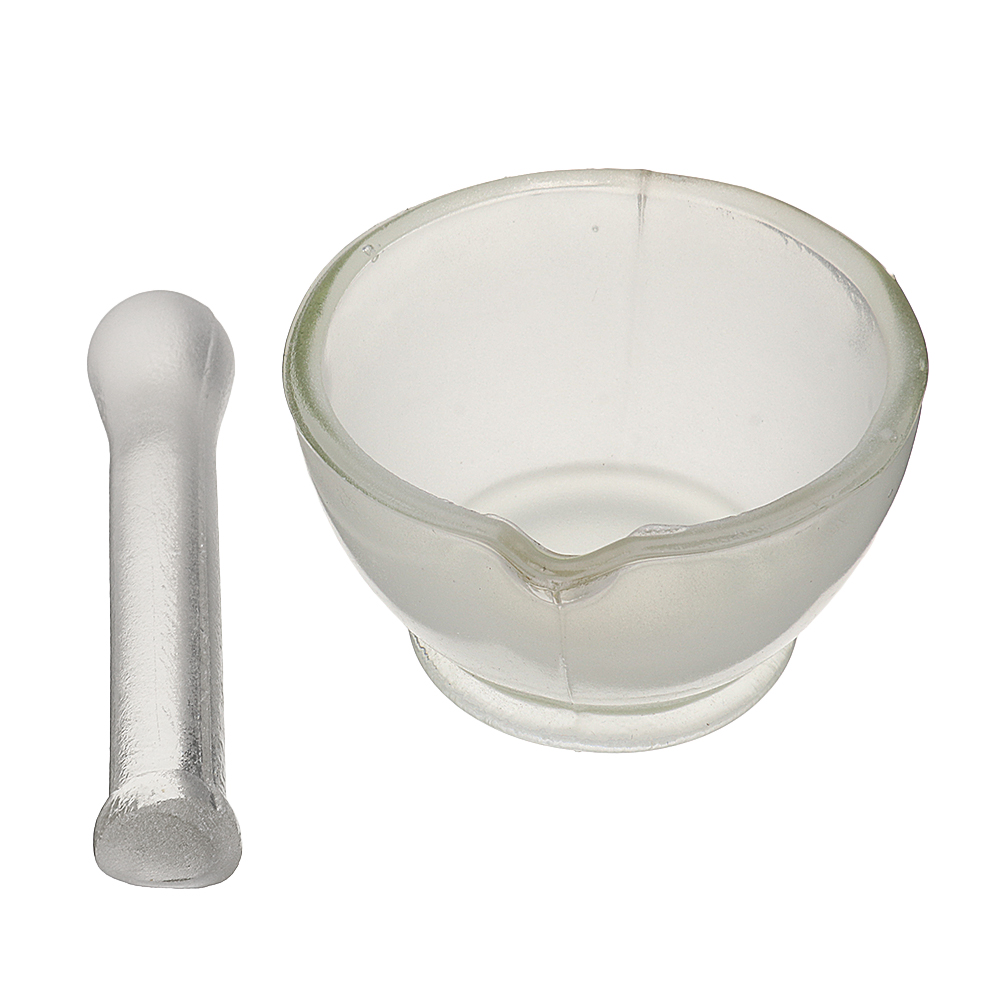 

60mm Footed Glass Mortar And Pestle Set Lab Grinder Experimental Grouting Bowl Tool