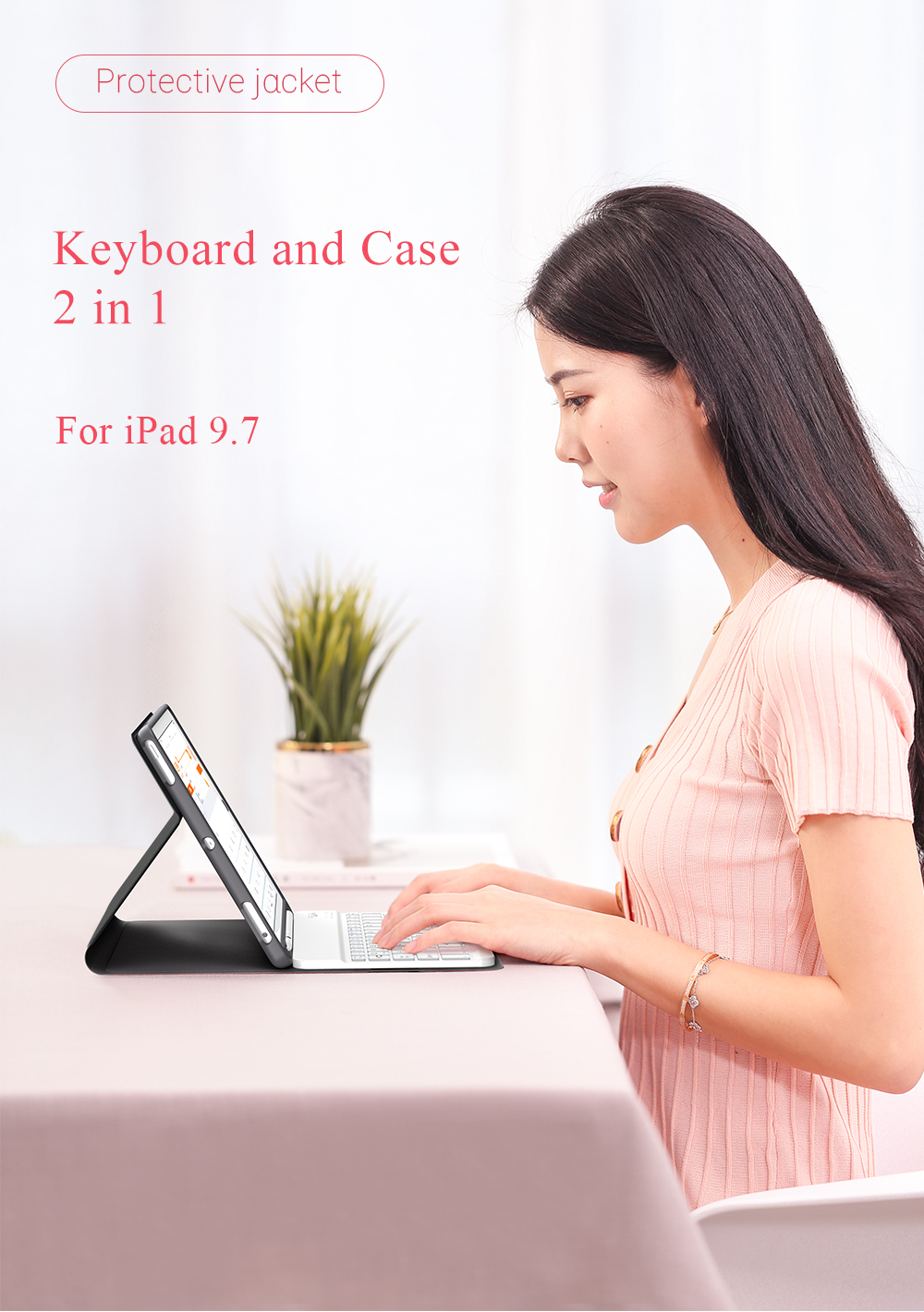 Auto Sleep Detachable bluetooth Wireless Keyboard Kickstand Tablet Case With Pencil Holder For iPad Pro 10.5 Inch 2017/iPad Air 10.5 Inch 2019 8