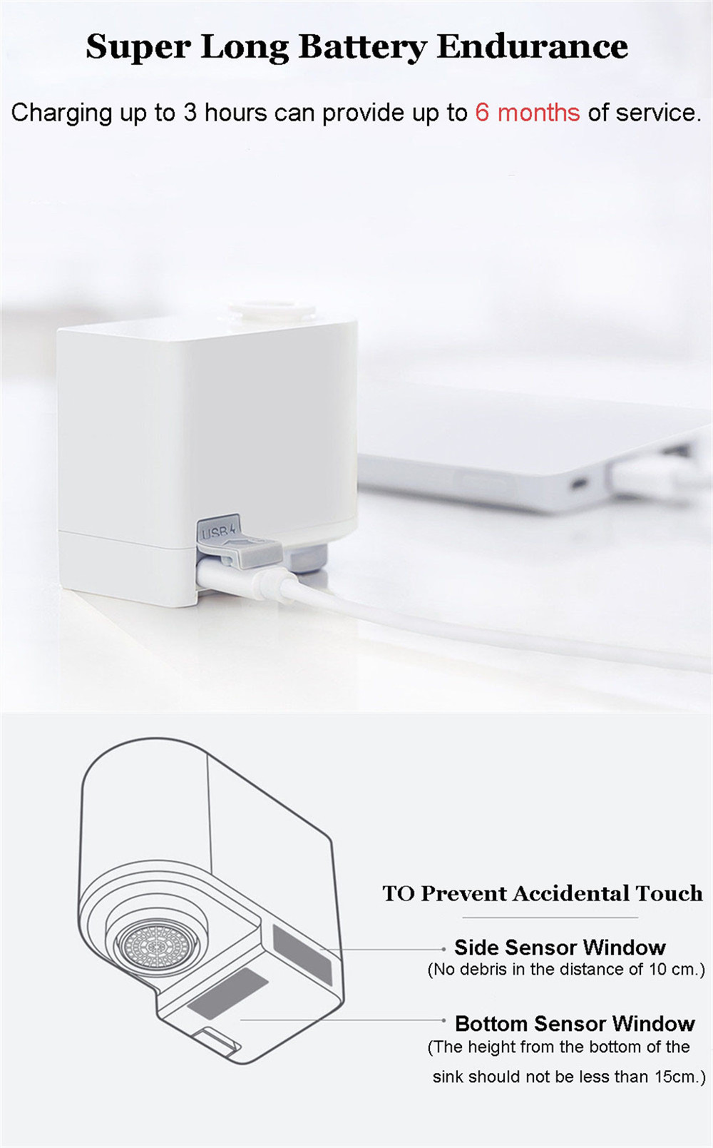 Yu2d Xiaomi ZAJIA Automatic Sense Infrared Induction Water Saving Device Sink Faucet