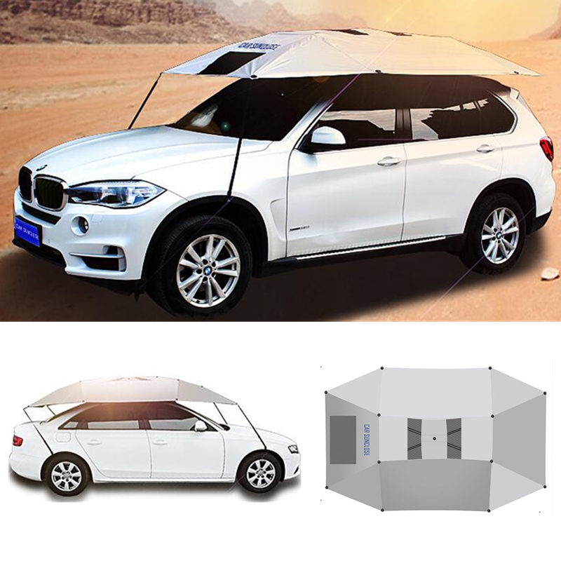 

Outdoor Waterproof Awning Folded Car Sunshade Canopy Cover Anti-UV Sun Shelter Car Roof Tent