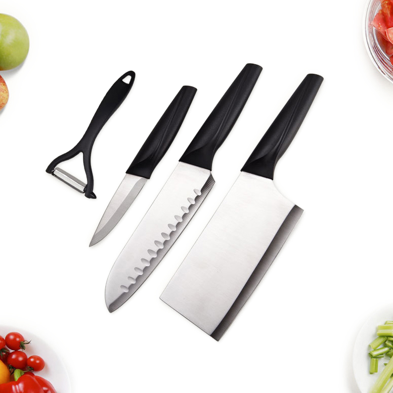 

KCASA KF-4 6 Pieces Kitchen Multifunctional Stainless Steel Ergonomic Easy Cutting Knifes Peeler Slicer Knife Rest Knife Set