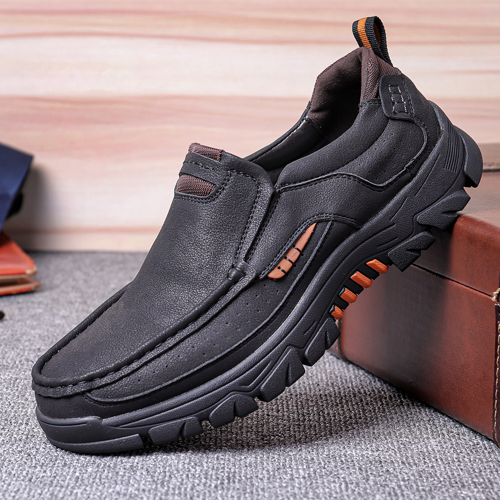 Slippers - Men Microfiber Leather Outdoor Non Slip Casual Shoes (SIZE ...