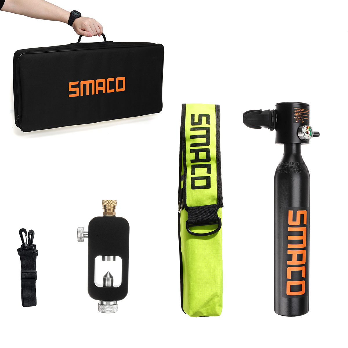 

SMACO 0.5L Oxygen Cylinder Mini Scuba Diving Air Tank Kit