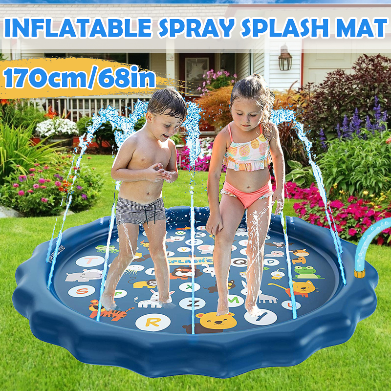 68inch Inflatable Sprinkle Splash Mat Toddler Baby Kid Play Water Spray Toy 