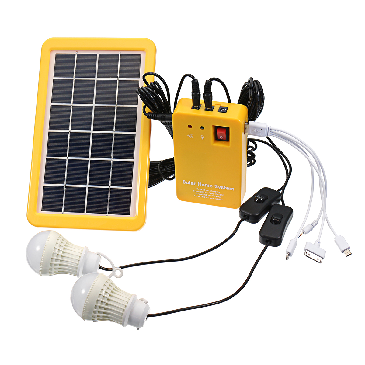 Find 3W Solar Powered System Solar Panel Charging Generator 5V USB Power Generation System with 2 Bulbs for Sale on Gipsybee.com with cryptocurrencies