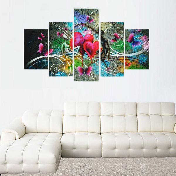 

Frameless Canvas Print Abstract Dancing Lovers Modern Wall Art Picture Home Decor