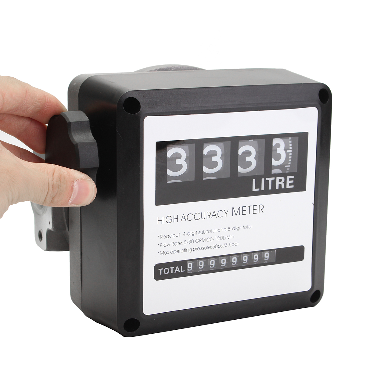 

120L/min 4 Digital Diesel Fuel Oil Flow Meter Counter Diesel Gasoline Petrol Oil Flow Meter Counter Gauge
