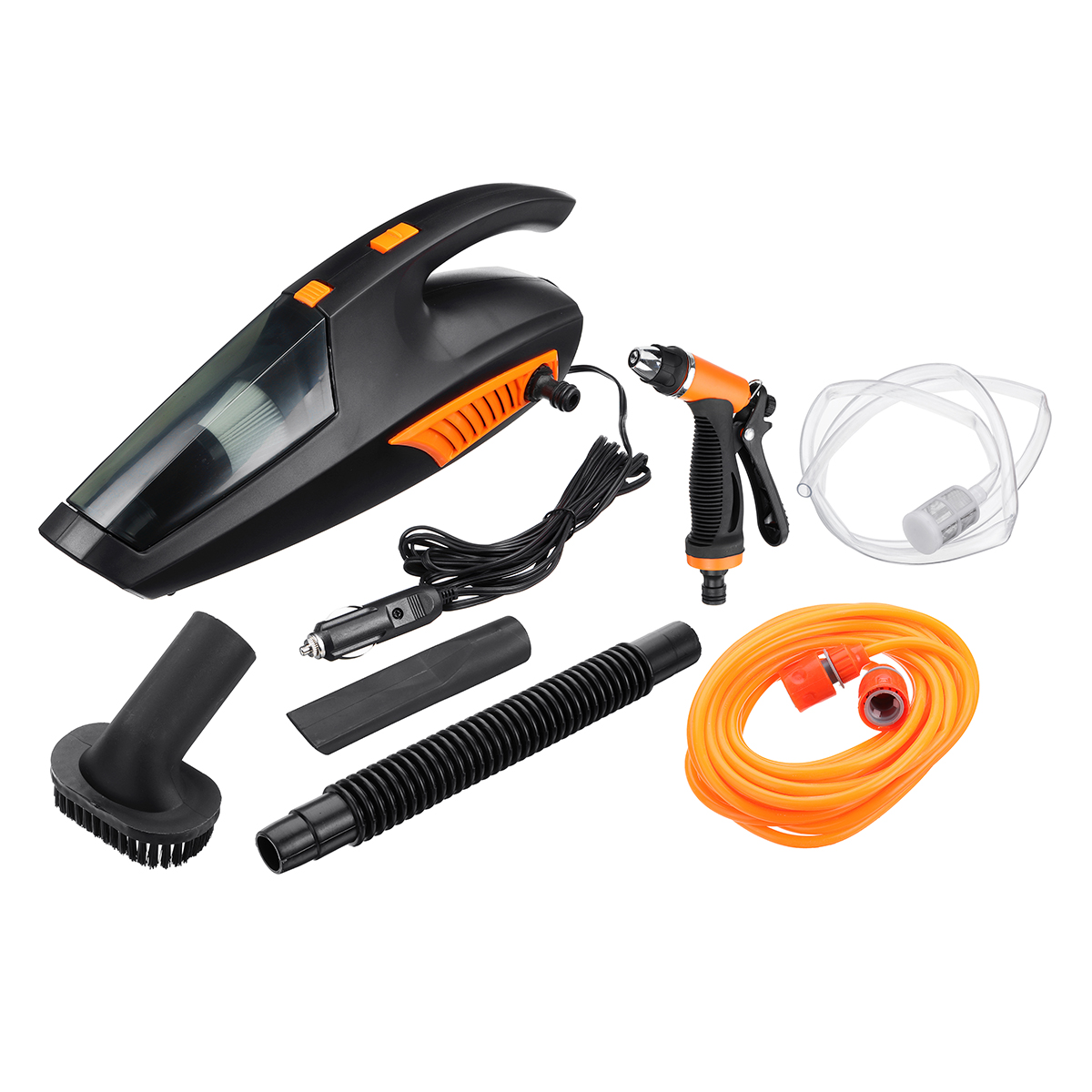

4 in 1 Handheld Wired Car Vacuum Cleaner Tire Inflatable Air Pump Lighting 5000Pa Suction Wet and Dry