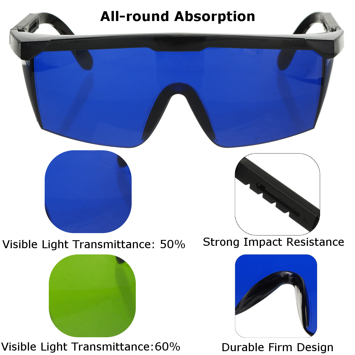 Pro Laser Protection Goggles Protective Safety Glasses IPL OD+4D 190nm-2000nm Laser Goggles 21
