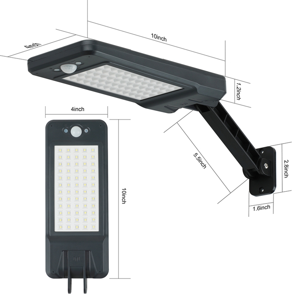 Details about   Waterproof Solar Wall Street Light Home Garden 60 LED Lamp PIR Dimmable+Remote 