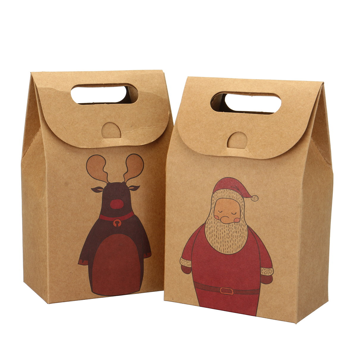

С Рождеством Бумага Сумки Печенье Портативный Tote Сумка для Кафе Пекарня Коробка Подарок