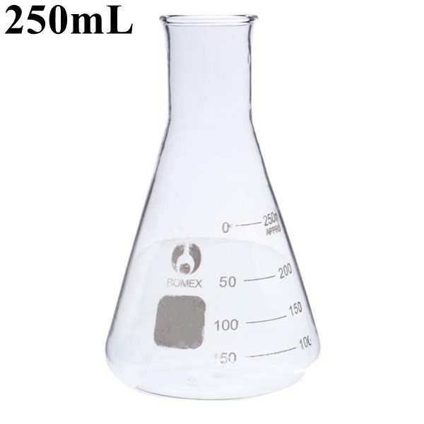 

250ml Graduated Narrow Mouth Glass Erlenmeyer Flask Conical Flask 29/40 Ground Joints