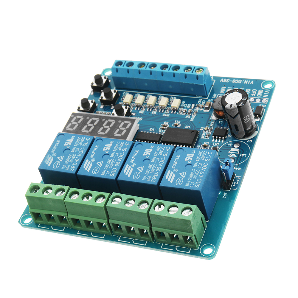 

DC 8V To 36V Industrial Grade 4 Channel Multi-function Relay Module Wide Voltage Supply Module