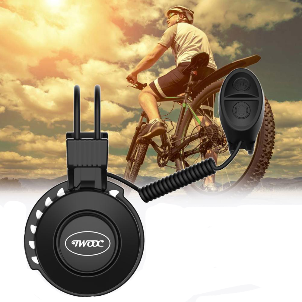 

TWOOC Upgraded USB Charging Electronic Bike Bell Waterproof 50-100dB Adjustable 4 Modes Low Noise Bike Alarm Bicycle Accessories