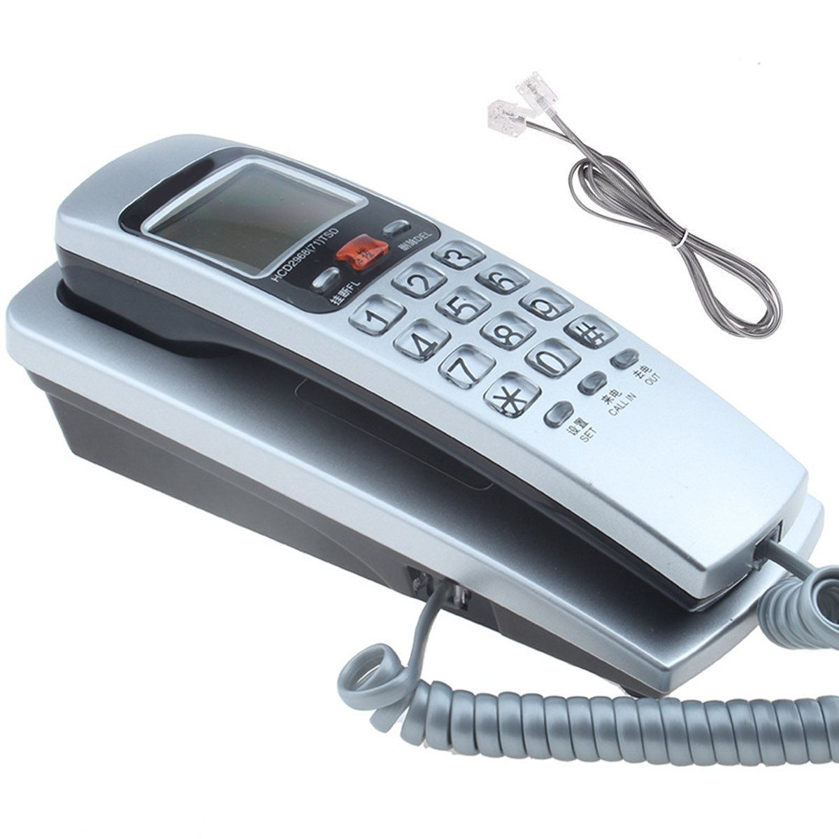 

Mini Wall Telephone Dual Caller ID DTMF/FSK Home Office Hotel Incoming Memories Caller ID Call Back LCD Display Landline Phone