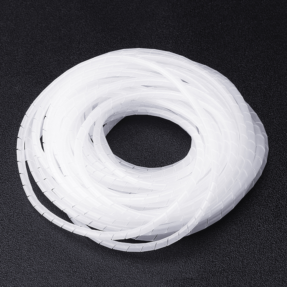 

6mm Diameter 13.5M Length White PE YL692 Flexible Spiral Wrapping Wire Hiding Cable Sleeves for 3D Printer