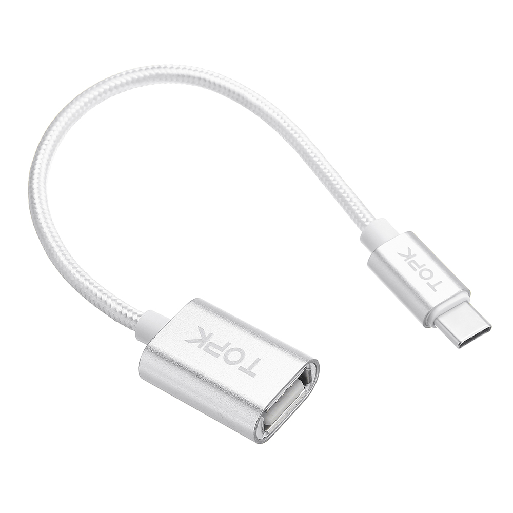 

TOPK Type C Male to USB 2.0 Female Adapter OTG Braided Cable Converter for Xiaomi Mi Max 3 Nokia X6