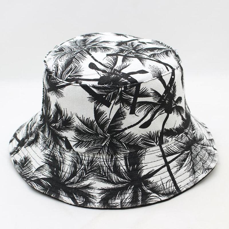 

Woman Men Printed Coconut Double-sided Usable Bucket Hat Outdoor Sunscreen Visor Fisherman Hat