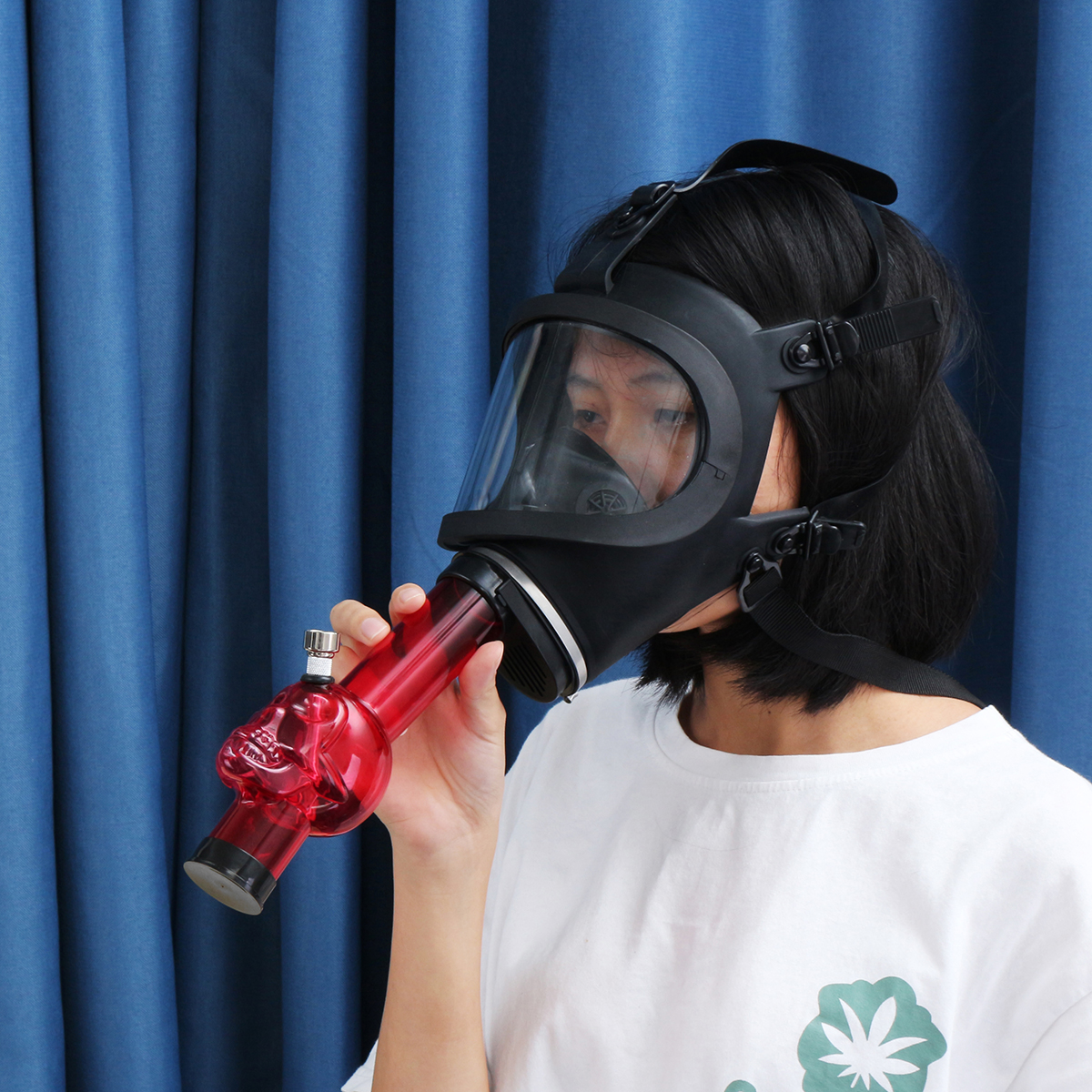 Silicone Acrylic Gas Filter Mask Water Shisha Pipe Tube 64