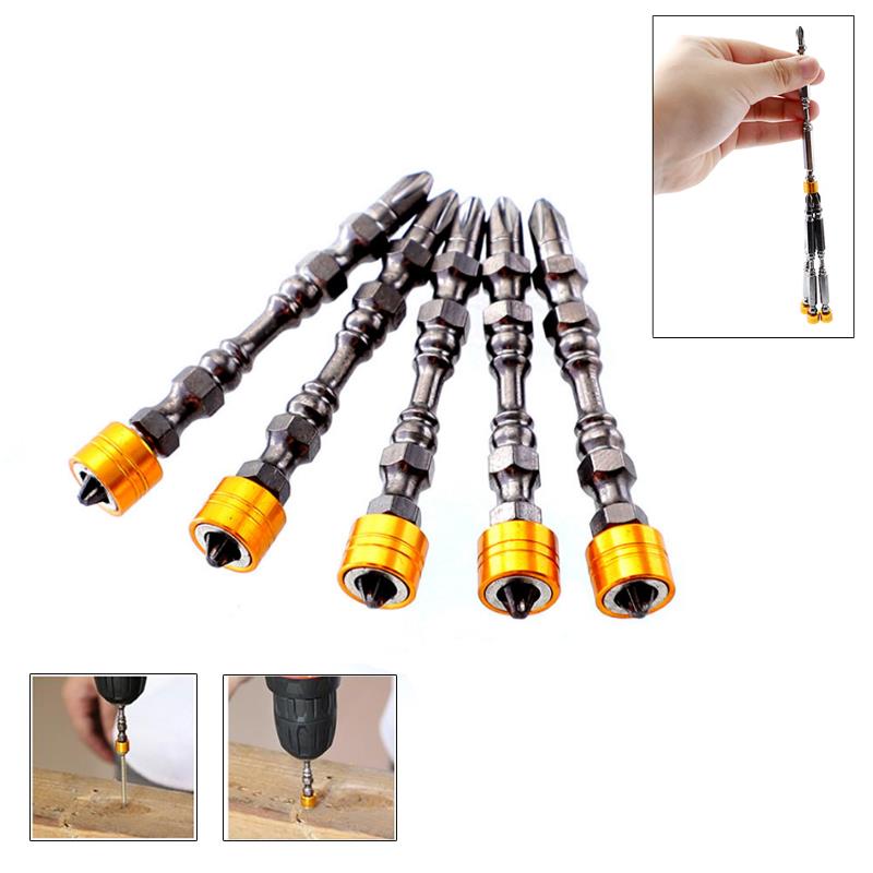 

5/10pcs 65mm Magnetic Phillips Electric Screwdriver Bit Set PH2 Double Head Hex Shank With Magnetic Ring for Drywall Scr