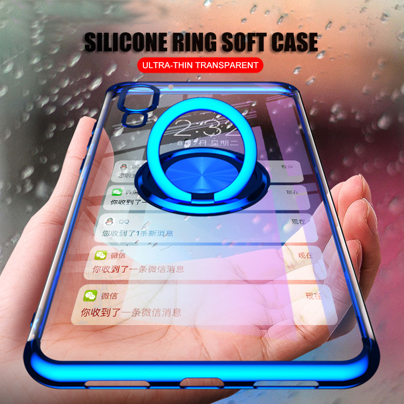 

Bakeey Magnetic Car Holder Ring Holder Thin Color Plating Soft TPU Protective Case For Xiaomi Mi9/ Mi 9 Transparent Edition