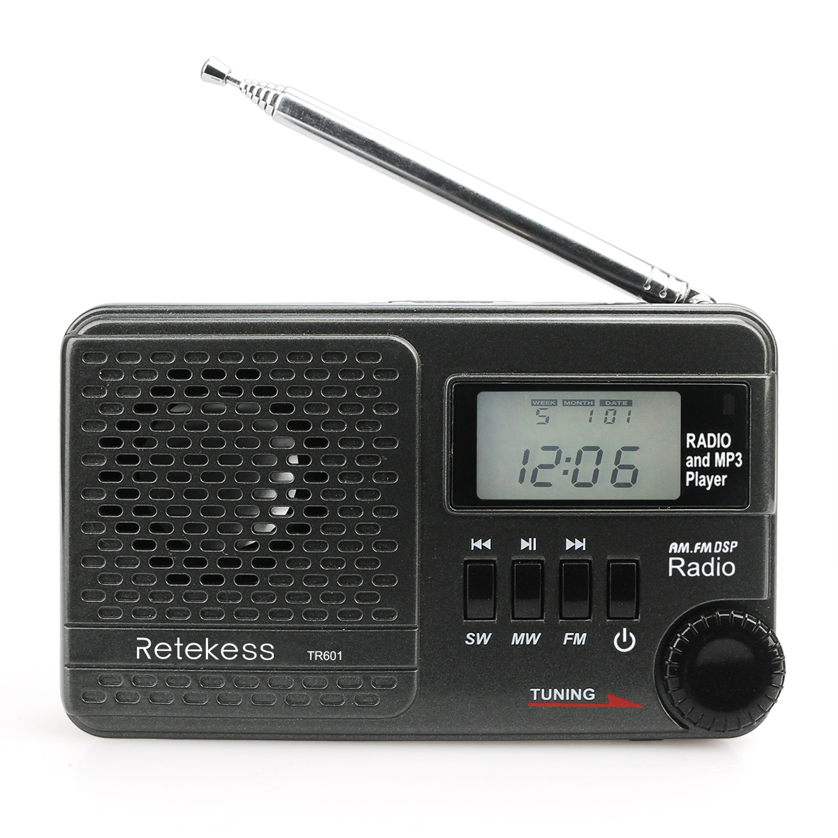 

Retekess F9216A TR601 Digital Display Radio with FM AM for Family Camping Outdoor